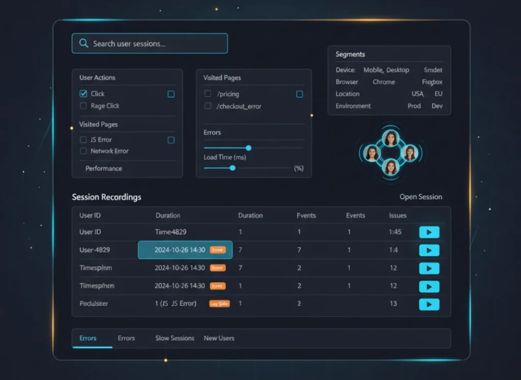 Search, Filter & Segment Sessions